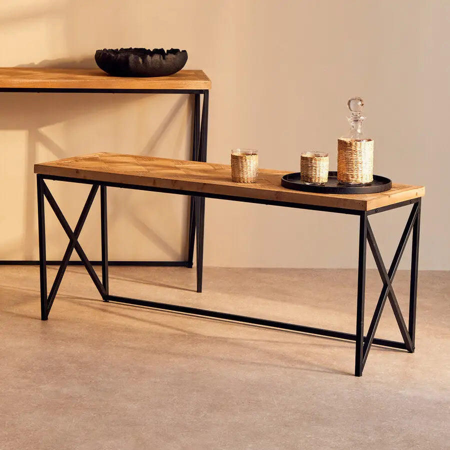 Kickford Natural Wood Parquet Coffee Table