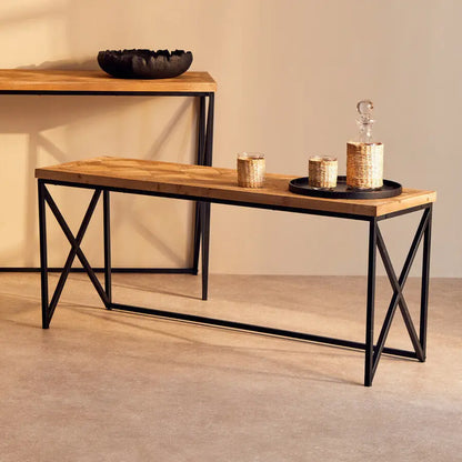Kickford Natural Wood Parquet Coffee Table