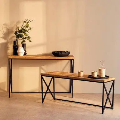 Kickford Natural Wood Parquet Coffee Table