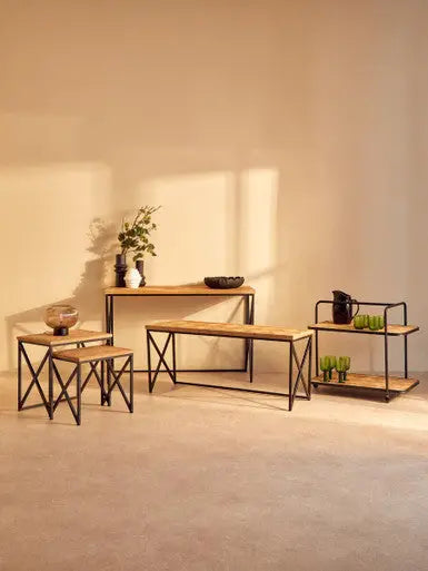 Kickford Natural Wood Parquet Coffee Table