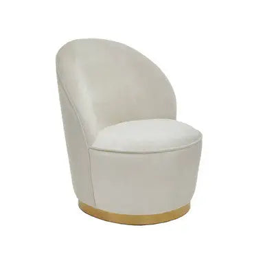 Kids Cream Velvet Gold Base Chair | Tamra