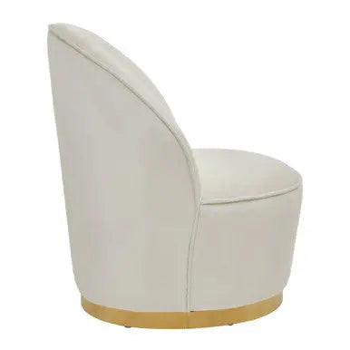 Kids Cream Velvet Gold Base Chair | Tamra