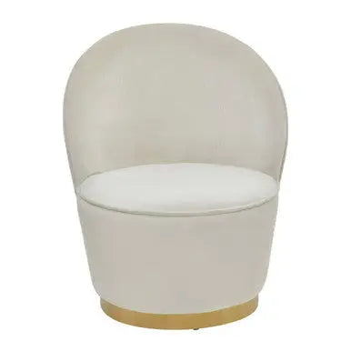 Kids Cream Velvet Gold Base Chair | Tamra