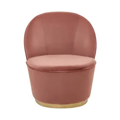 Kids Dusty Pink Velvet Gold Base Chair | Tamra