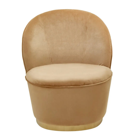 Kids Gold Beige Velvet Chair with Gold Base | Tamra