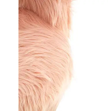 Kids Pink Faux Fur Chair with Wooden Legs