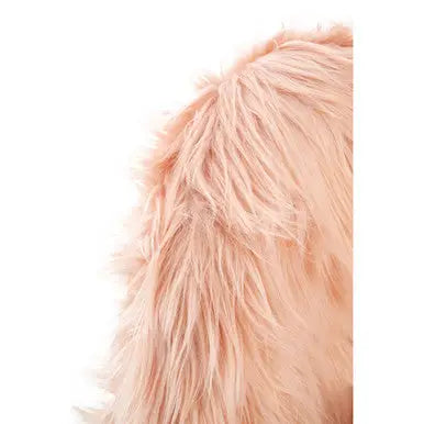 Kids Pink Faux Fur Chair with Wooden Legs