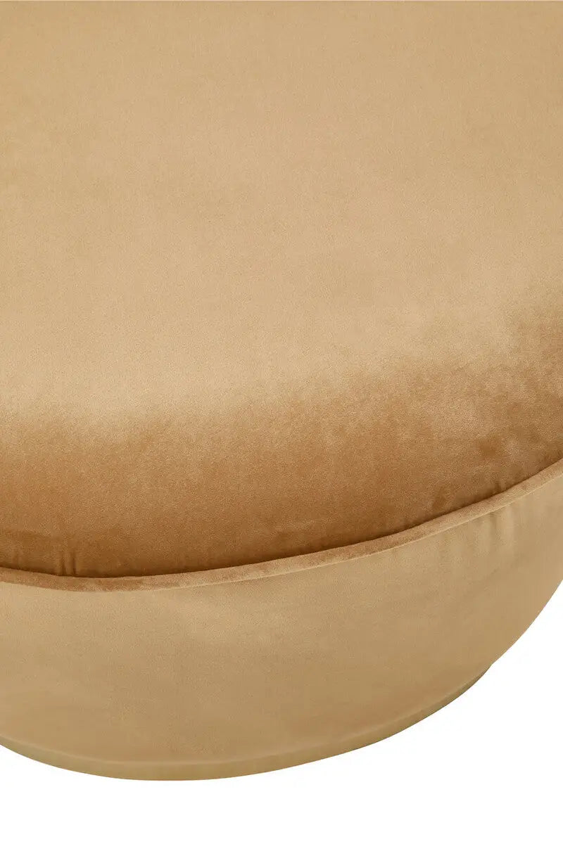 Kids Tamra Gold Beige Velvet Chair with Gold Base