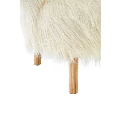 Kids White Faux Fur Chair