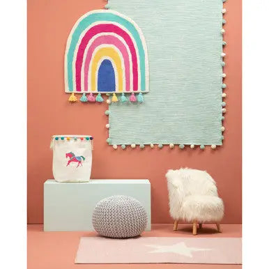 Kids White Faux Fur Chair
