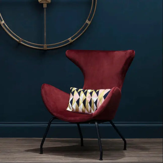 Kolding Red Fabric Modern Wingback Chair