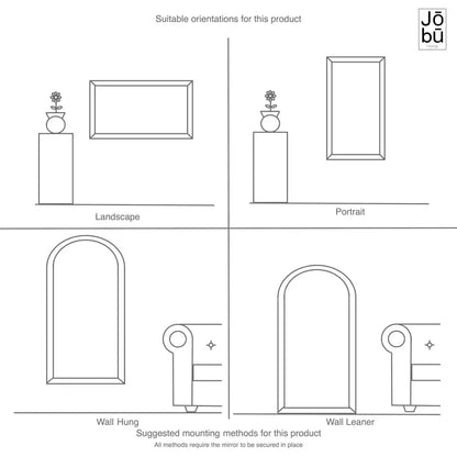 Kyō - Gold Metal Rectangle Lattice Window Mirror - 90cm x 70cm