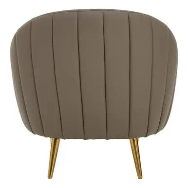 Lagero Brown Leather Effect Curved Cocoon Chair