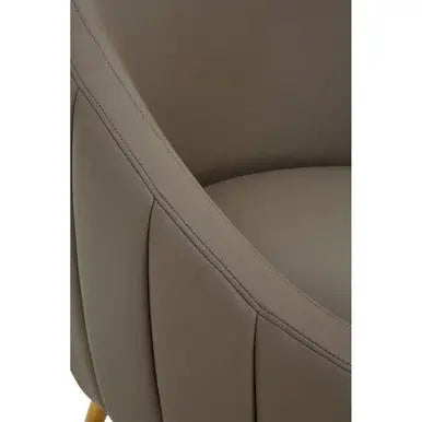 Lagero Brown Leather Effect Curved Cocoon Chair