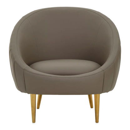Lagero Brown Leather Effect Curved Cocoon Chair
