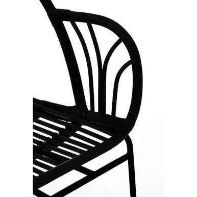 Lagom Black Natural Rattan Chair With Raised Sides