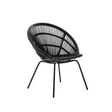 Lagom Black Rattan Chair with Metal Frame