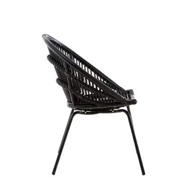 Lagom Black Rattan Chair with Metal Frame