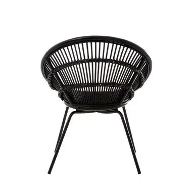 Lagom Black Rattan Chair with Metal Frame