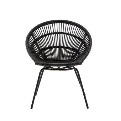 Lagom Black Rattan Chair with Metal Frame