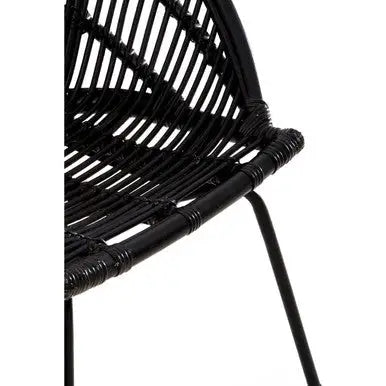Lagom Black Rattan Chair with Metal Frame