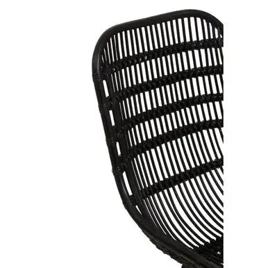 Lagom Black Rattan Curved Chair with Metal Frame