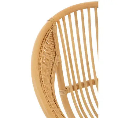 Lagom Natural Rattan Round Chair with Metal Frame