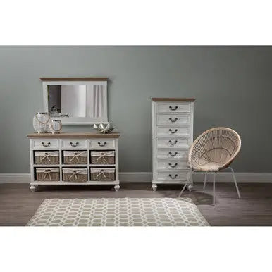 Lagom White Washed Natural Rattan Chair