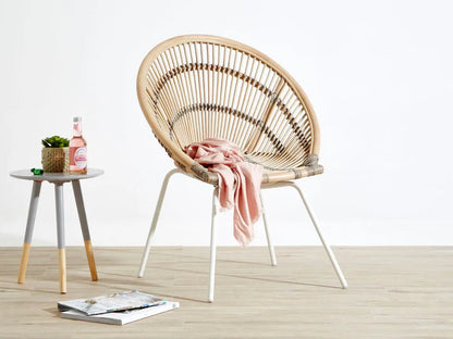 Lagom White Washed Natural Rattan Chair