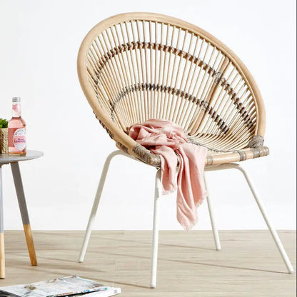 Lagom White Washed Natural Rattan Chair