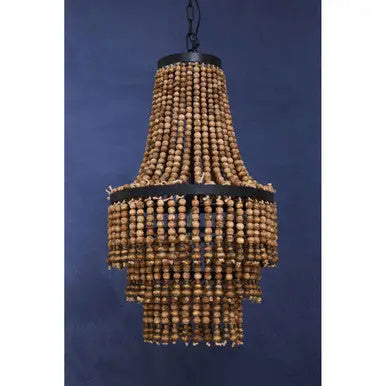 Lapiz Wooden Beads Large Chandelier
