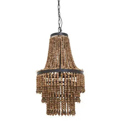 Lapiz Wooden Beads Large Chandelier