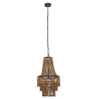 Lapiz Wooden Beads Large Chandelier