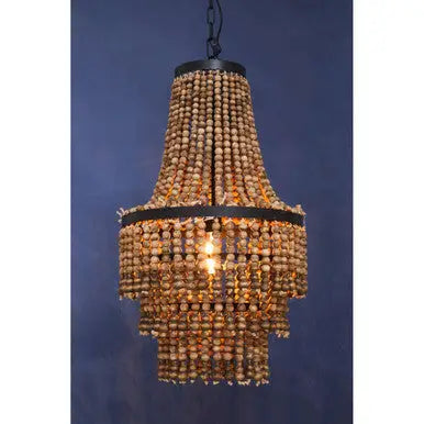 Lapiz Wooden Beads Large Chandelier