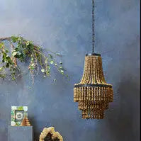 Lapiz Wooden Beads Large Chandelier