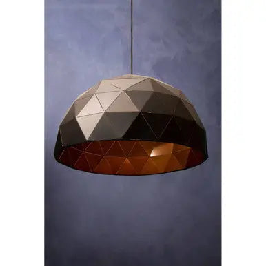 Large Black and Copper Dome Pendant Light | Mateo