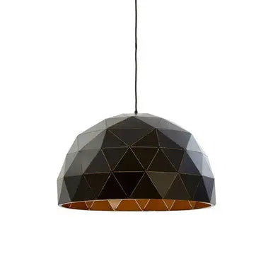Large Black and Copper Dome Pendant Light | Mateo