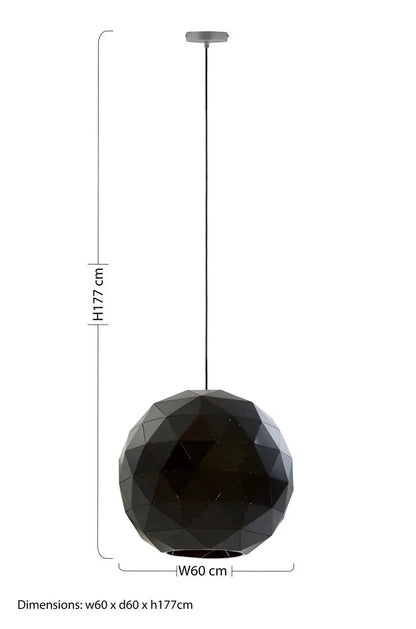 Large Black and Copper Pendant Light | Mateo