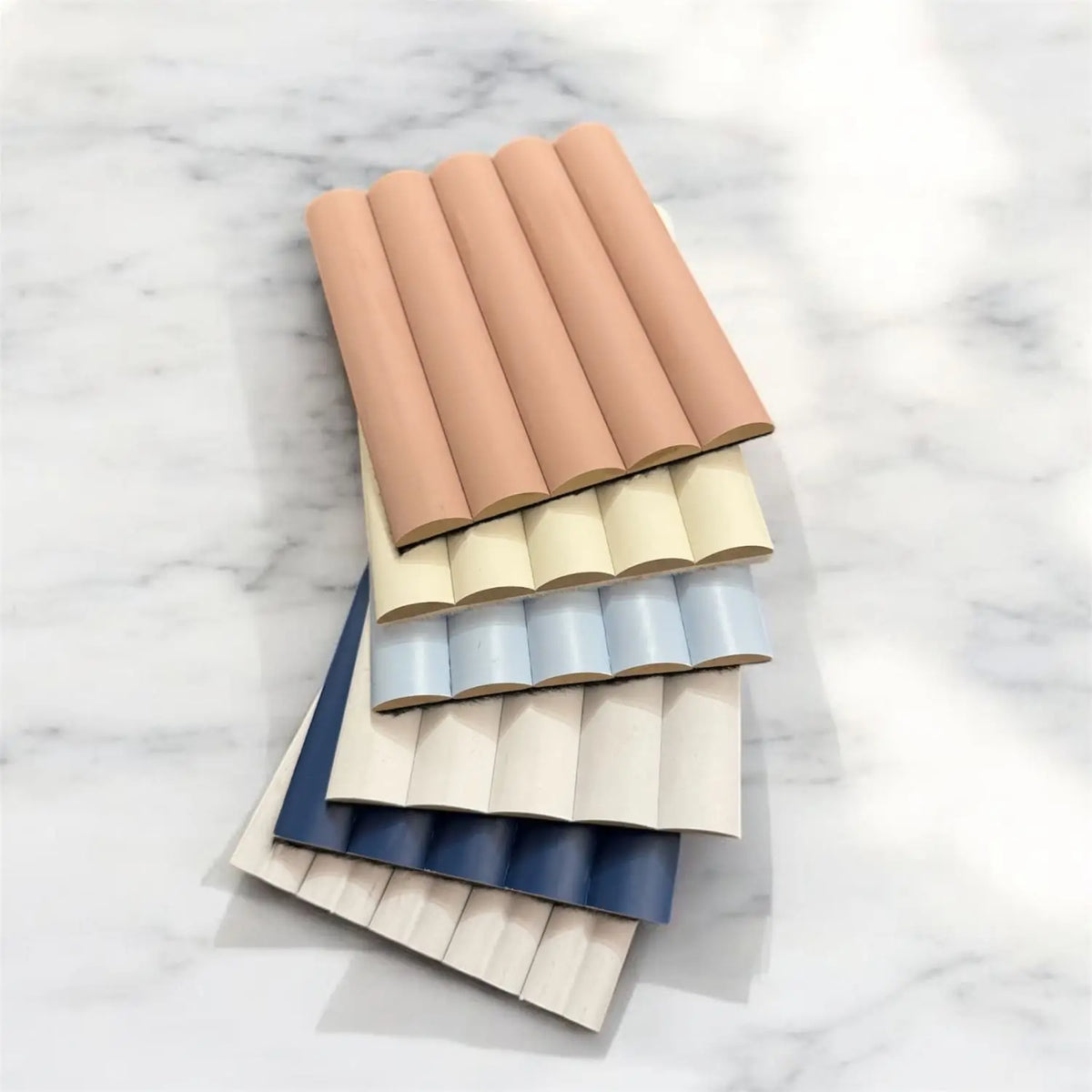 Large Fluted Wall Panels in Biscuit - 240cm x 60cm