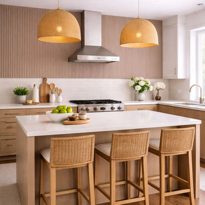 Large Fluted Wall Panels in Biscuit - 240cm x 60cm