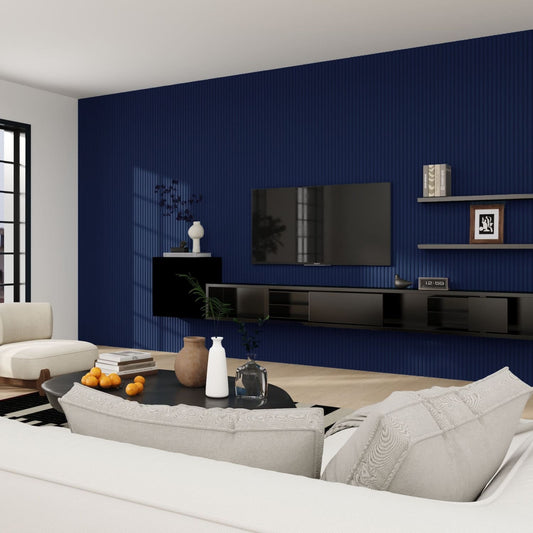 Large Fluted Wall Panels in Blue Maize - 240cm x 60cm - Wall Panel