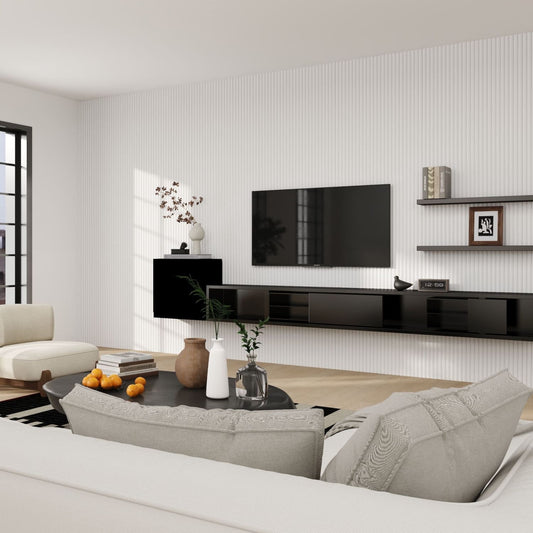 Large Fluted Wall Panels in DIY Primed - Ready To Paint - 240cm x 60cm - Wall Panel