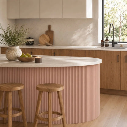 Large Fluted Wall Panels in Dusky Pink - 240cm x 60cm
