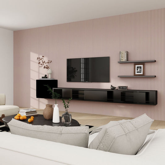 Large Fluted Wall Panels in Dusky Pink - 240cm x 60cm - Wall Panel