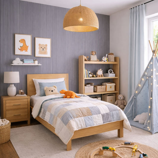 Large Fluted Wall Panels in Purple Heather - 240cm x 60cm - Wall Panel