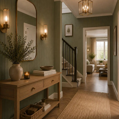 Large Fluted Wall Panels in Vintage Sage Green - 240cm x 60cm