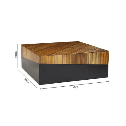 Large Square Coffee Table with Black Finish, Gabor