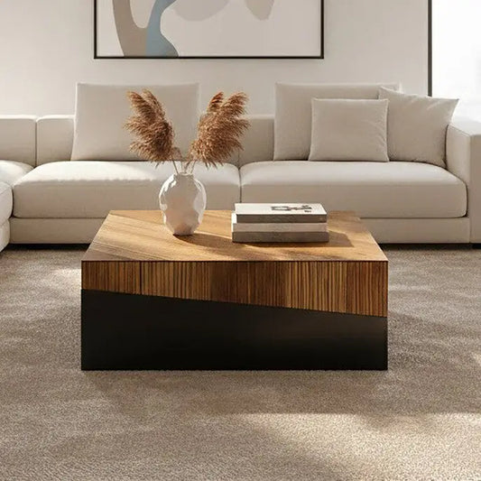 Large Square Coffee Table with Black Finish, Gabor