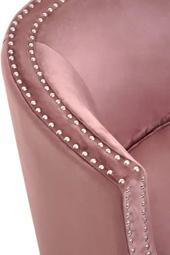 Larissa Pink Velvet Studded Chair