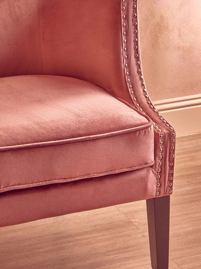 Larissa Pink Velvet Studded Chair